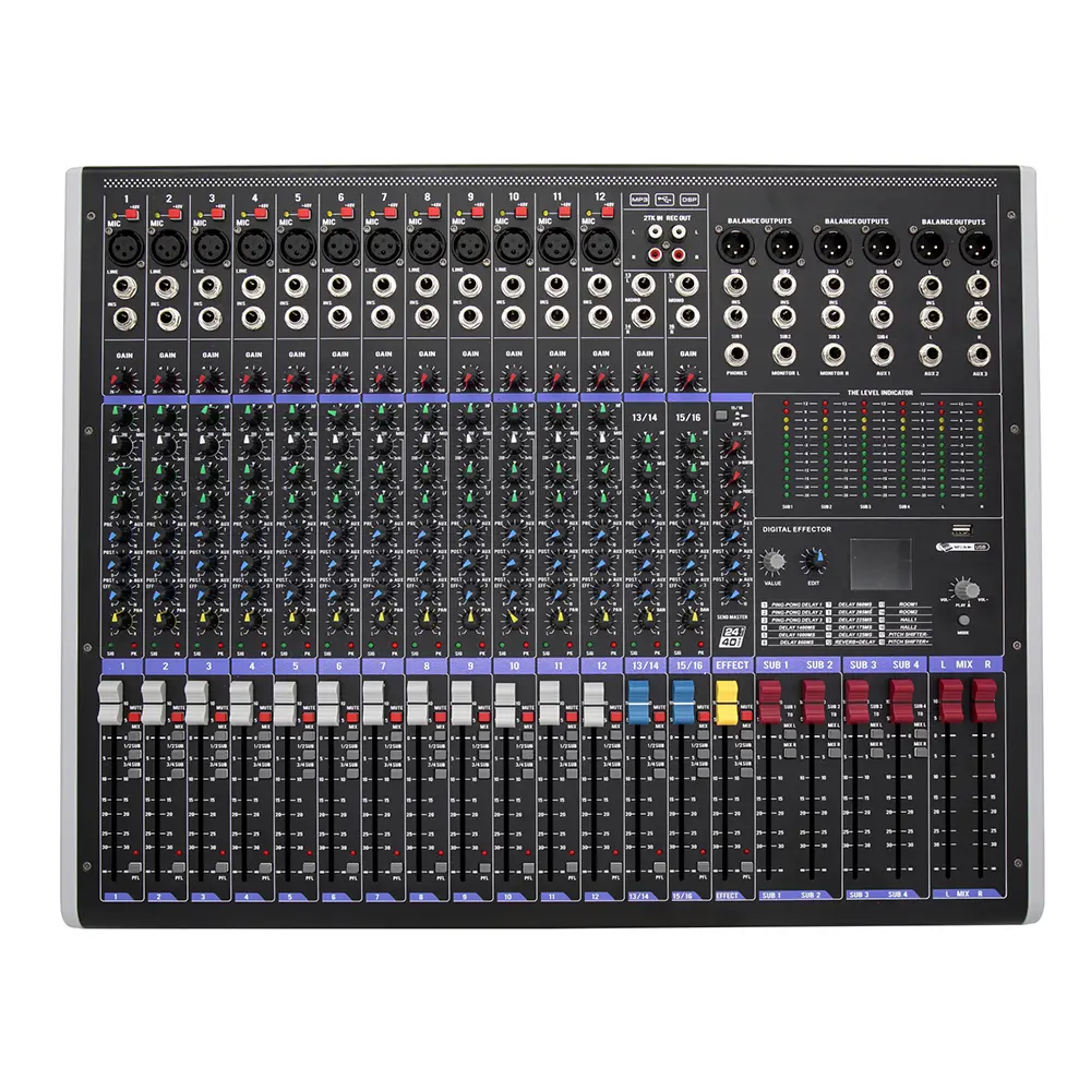 Huain 16-Channel 4-Subgroup Analog Audio Mixer HY-WM1604
